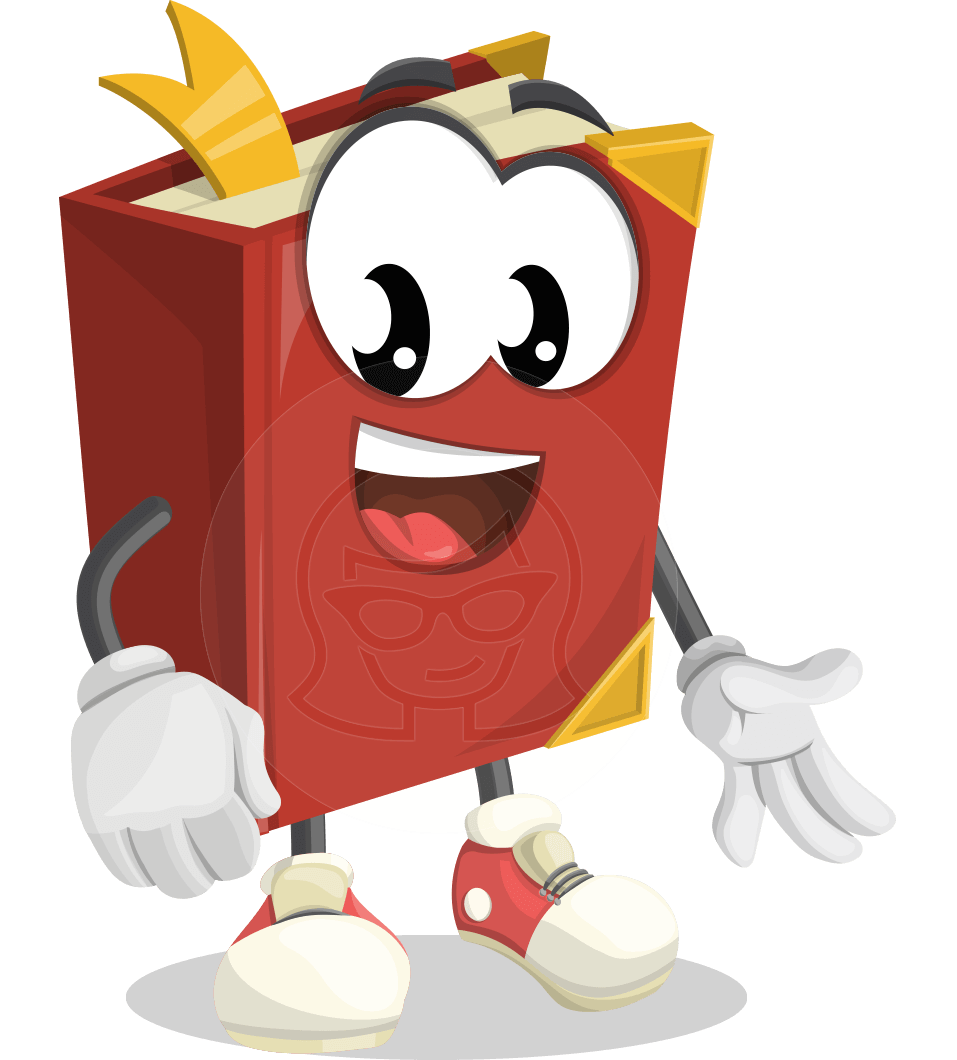 Cute Book Cartoon Vector Character AKA Bookie Paperson